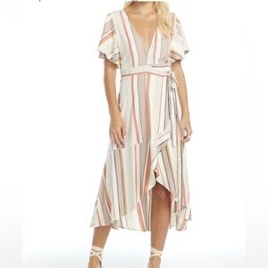 🆕Saltwater Luxe striped wraparound midi dress